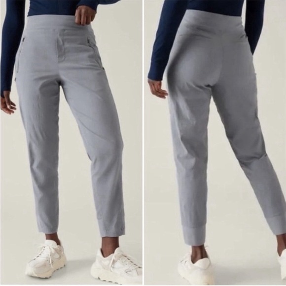 Athleta Pants - Athleta Size 4 Trekkie North High Rise Jogger Gray Elastic Waist 28" Inseam
